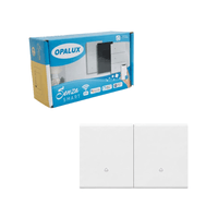 Interruptor Inteligente Tactil WiFi Doble Blanco Compatible con Alexa, Google Assistant, Siri y App