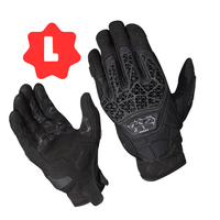 Guantes para Motociclista LS2 All Terrain Negro para Hombre con Protección de Nudillos Refuerzos Ant