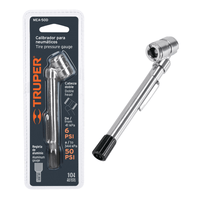 Medidor de Presion para Neumaticos de Laton Rango  6 a 50 PSI para Autos, Motos y Bicicletas Truper
