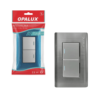 Interruptor Metálico Doble con Dado Grande de 10A 127–250V AC para Control Independiente de Dos Circ