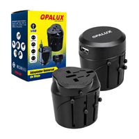 Adaptador Universal de Viaje con Puerto USB Integrado Compatible con Enchufes Internacionales OPALUX