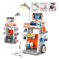 Carrito Médico Dental con Luz y Sonido con 26 accesorios de 68.5 cm de alto