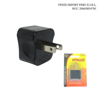 Adaptador Enchufe Multiple Plano Op603 A3 Opalux Negro