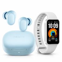 Combo Xiaomi Audífonos Redmi Buds 6 Play Celeste + Smart Band 11 Active Gris