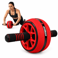 Rueda Abdominales Abs Wheel Antideslizante No Ruidos + Mat Rojo