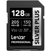 Memoria SDXC U3 V30 Lexar Professional 128GB - W:180MB/s -R:255MB/s SILVER PLUS