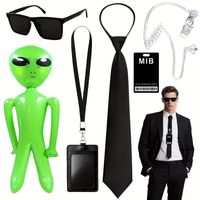 Set x 6 accesorios disfraz agente secreto hombres de negro