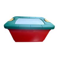 Caja Plastica Duraplast Broadway Mediana 32L Navidad Rojo con Tapa Verde