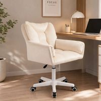 Silla Giratoria de Escritorio Oficina Buckingham Vanity Beige Crema