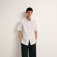 Camisa Hombre Sfera Mc Lino Blanco