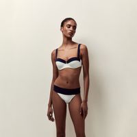 Top De Vikini Mujer Sfera Liso Tiras Marino