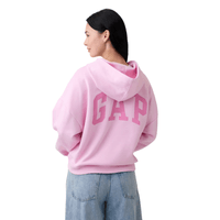 POLERA HOODIE GAP RELAXED CON CAPUCHA CROPPED ROSA T-L
