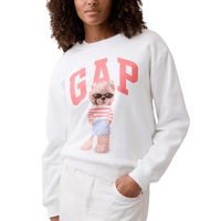 POLERA GAP RELAXED WHITE PINK BEAR T-L