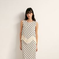 Polo Mujer Sfera Flecos Conjunto Crudo