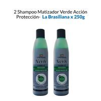 2 Shampoo Matizador Verde Acción Protección - La Brasiliana X 250G
