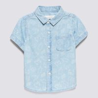 Camisa Manga Corta Bebé Niño Denim Baby Circus