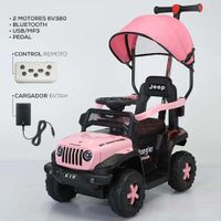 CARRO ELECTRICO CON CONTROL REMOTO TODO TERRENO USB BLUETOOTH ROSADO