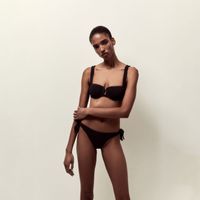 Calzon Vikini Mujer Sfera Lisa-Textura Brasileña Negro
