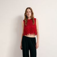 Top Flecos Bajo Mujer Sfera Rojo