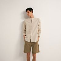 Camisa Hombre Sfera Lino Mao Tostado