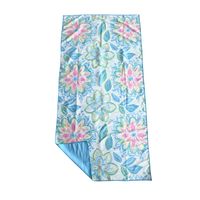 Toalla Microfibra Flores Celeste