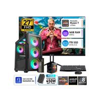 COMPUTADORA PC GAMER AMD RYZEN 7 5700G RAM 16GB SSD 1TB + MONITOR 27 144HZ