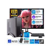 COMPUTADORA PC OFICINA INTEL CORE I5 12400 RAM 8GB SSD 512GB + MONITOR 23.8 120HZ