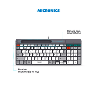 Teclado Multimedia Oficina Alambrico Micronics Quantum MIC K600