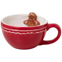Taza DECO HOME Roja Galleta Dulce Navidad