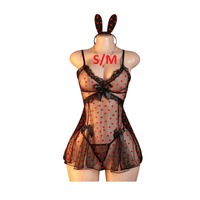 BABYDOLL LENCERIA SEXY PIJAMA TUL FANTASIA CONEJA CONJUNTO TEMATICO