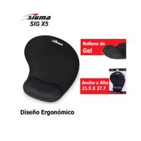 Pad Mouse Sigma X5 Almohadilla Gel Negro