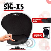 Pad Mouse Sigma X5 Almohadilla De Gel Negro