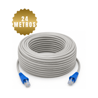 Cable De Red Internet Ethernet Conectores Rj45 Cat-5E de 24 Metros Gris