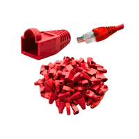 Capuchas Protectoras Para Conectores Rj45 Cable De Red Bolsa x100 Unds Rojo