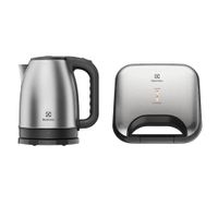 Combo Electrolux: Sandwichera Efficient Inox ESG20 + Hervidor Eléctrico Electrolux 1,8L Experience EEK10