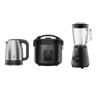 Combo Electrolux: Olla Arrocera 3,5L Efficient ERC30+Licuadora 500w Tecnologia TruFlow EBS20+ Hervidor Eléctrico 1,8L EEK10