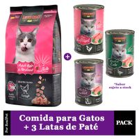 Comida Gato Adulto esterilizado Leonardo 7.5 kg + 3 Patés 400 gr