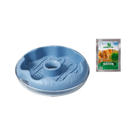 Bandeja Plato Para Cultivo De Hierba Gatera para gatos Color Celeste + Semillas