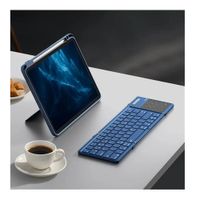 TECLADO PLEGABLE PORTATIL INALAMBRICO NILLKIN PARA IPAD-IPHO AZUL