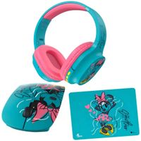 Pack Xtech Minnie Audífonos On-Ear con Micrófono, Mouse y Pad Celeste - MEGA IMPORT