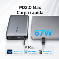 Power Bank Ugreen 20000mah 67w Carga Rápida Laptop Cable Usb