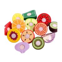 Set de Frutas y Verduras de Madera para Cortar