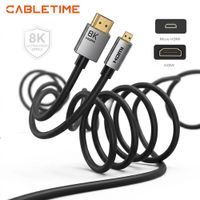 Cable Micro HDMI a HDMI 2.1 Bidireccional 8K a 60Hz 48Gbps CABLETIME de 1.5 Metros