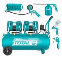 Compresora de Aire Silenciosa 100 Litros + Kit compresora 5pcs Total TCS2241008-5-TATK053-1