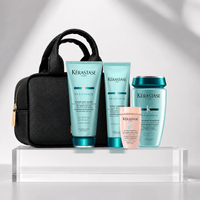 Kerastase resistance pack shampoo 250ml + acondicionador 200ml + termoprotector 150ml + travel size