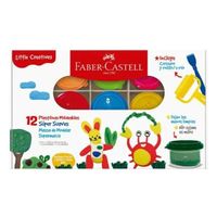Plastilinas moldeables súper suaves estuche x 12 UND FABER CASTELL