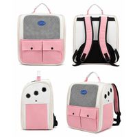 Mochila Transportadora Para Perros Y Gatos Con Malla De Ventilación Color Rosado