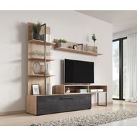 Juego Mesa de TV + Repisa + Estanteria Casius color Marrón TU MESITA