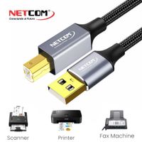Cable USB 2.0 para impresora 3 Metros NETCOM 480Mbps USB A a USB B