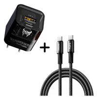 Combo Cargador Transformers TF-K05 Negro 20W + Cable Remax CB25 C-C